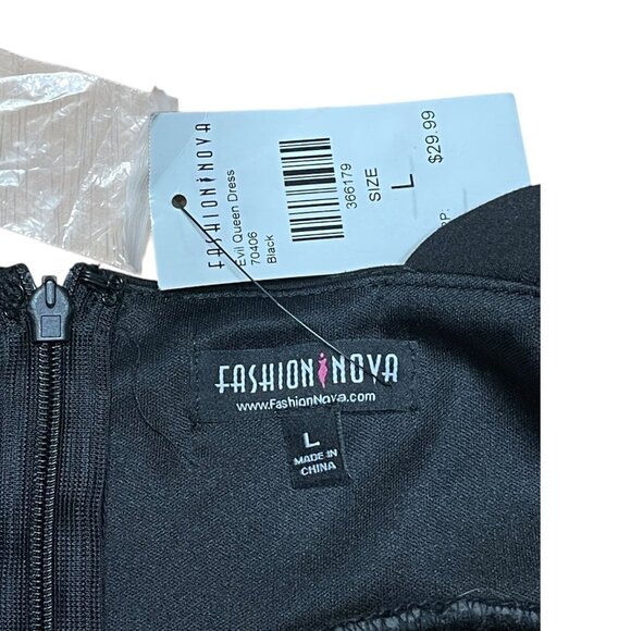 Halter Neck Black Bodycon Midi Dress With Strappy Cutout Detail & Back Zipper Cl - Picture 9 of 12